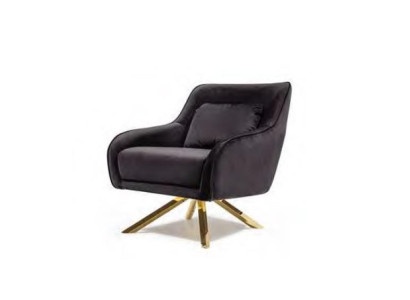 Modern Black Velvet Armchair Luxury Upholstered Chair Living room Furniture Wood
